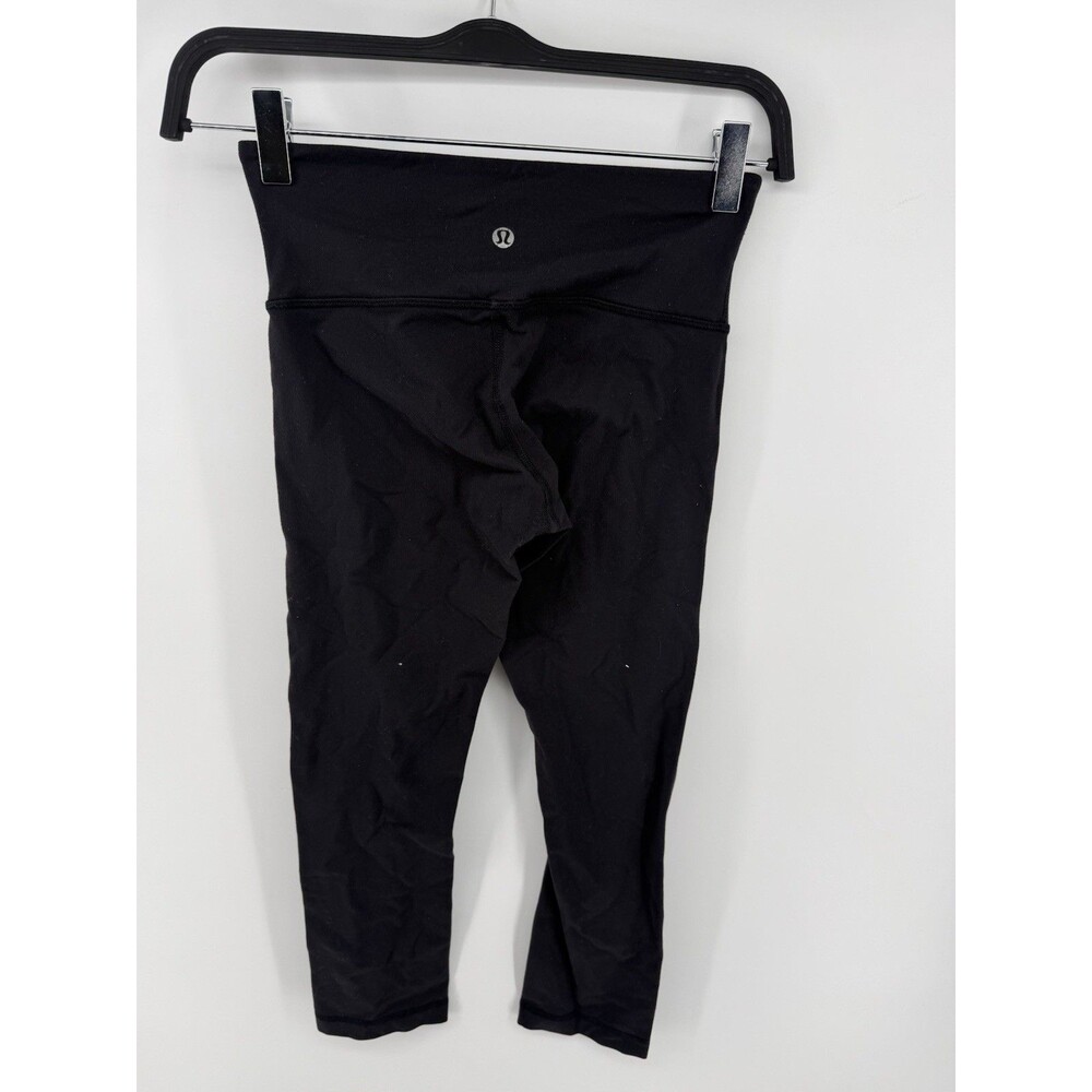 lululemon womens black cropped leggings size 2